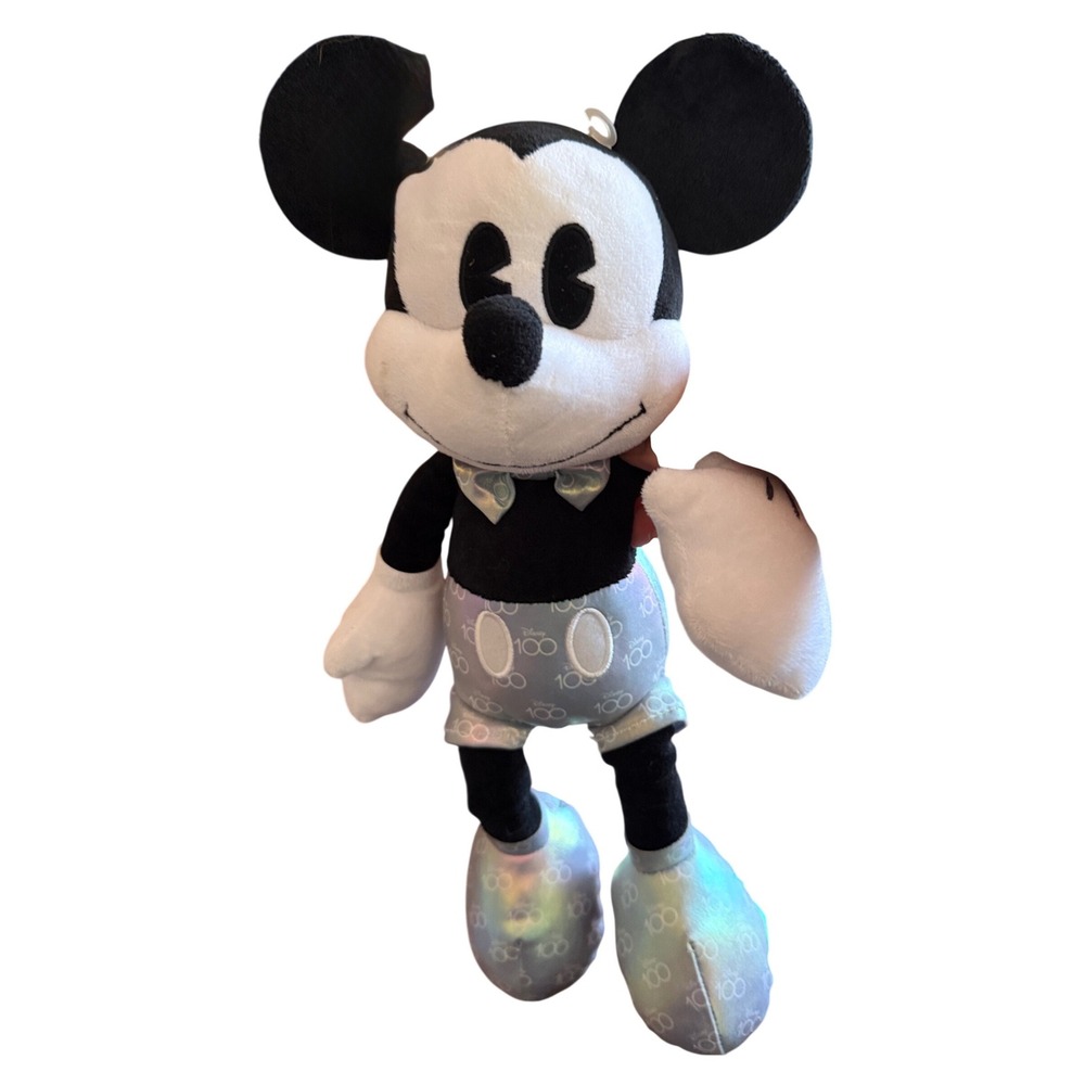 Disney Mickey Mouse Plush Kids Silver‎ 100th Anniversary Iridescent